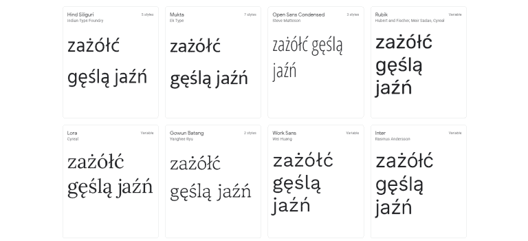 Fonty z polskimi znakami