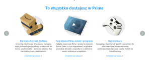 Pakiety Prime: dostawa, filmy, gry.