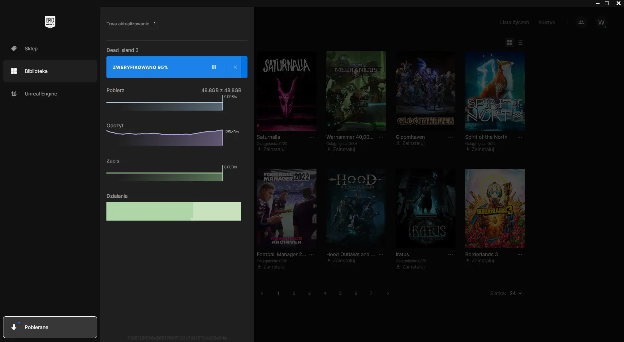 Interfejs użytkownika sklepu gier komputerowych.