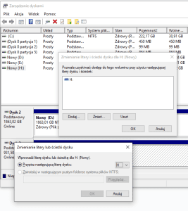 Zarządzanie dyskami w systemie Windows.