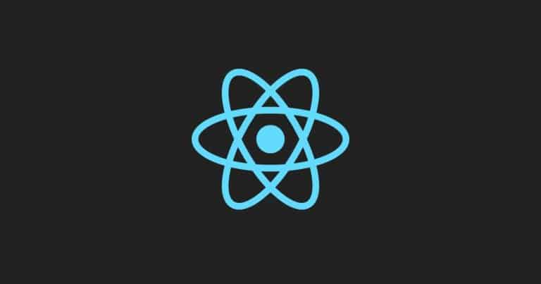 Logo React, technologia webowa JavaScript.
