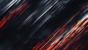 Abstrakcyjne poświaty w czerwieni i szarości.