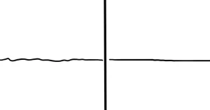 Linia prosta i linia falista podzielone.