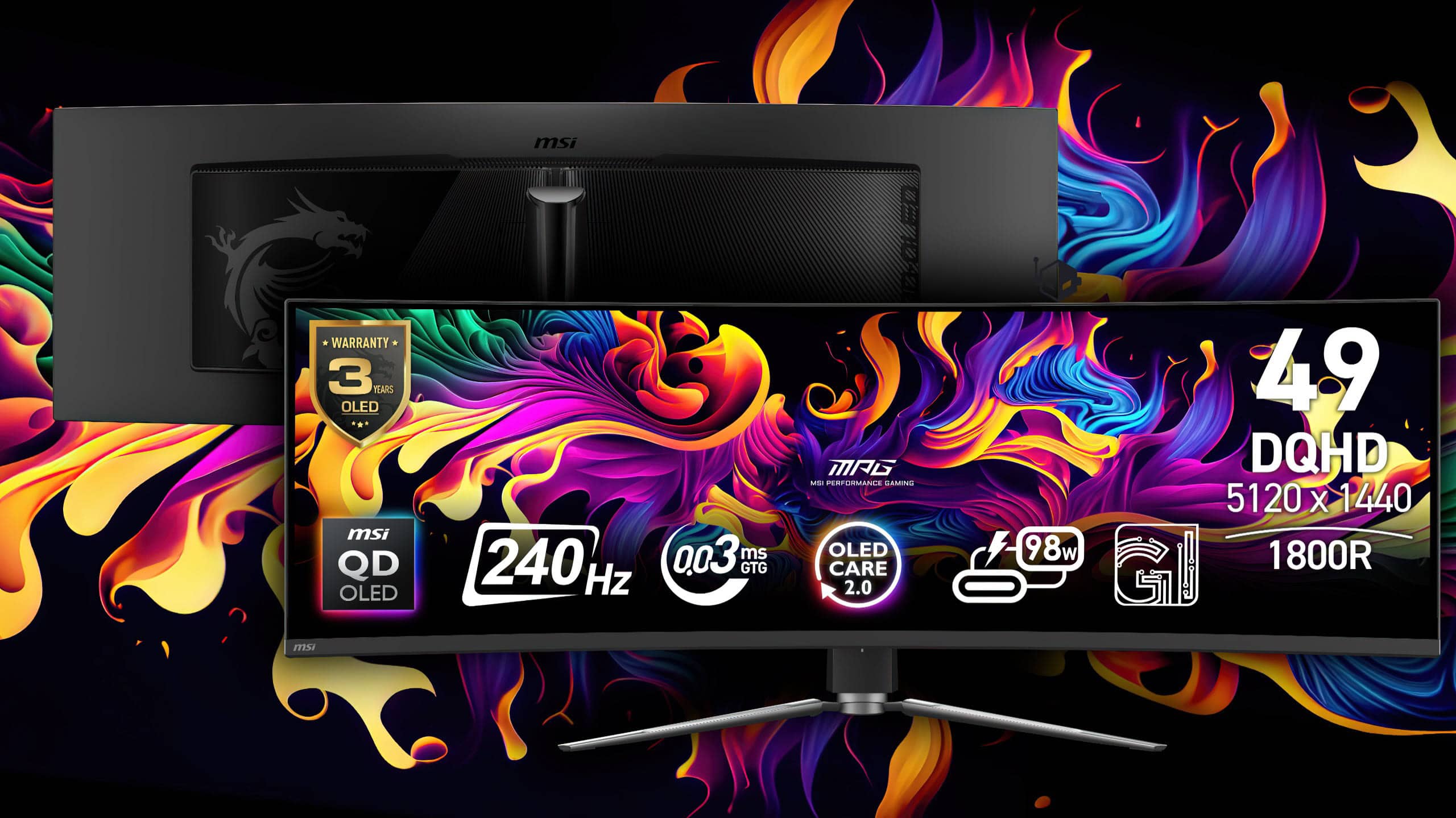 MSI prezentuje gigantyczny monitor 49″ QD-OLED za $1199